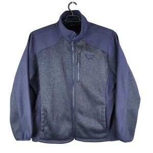 Mens Navy Blue Reebok Jacket Full Zip Mock Neck Long Sleeve Size 2XL